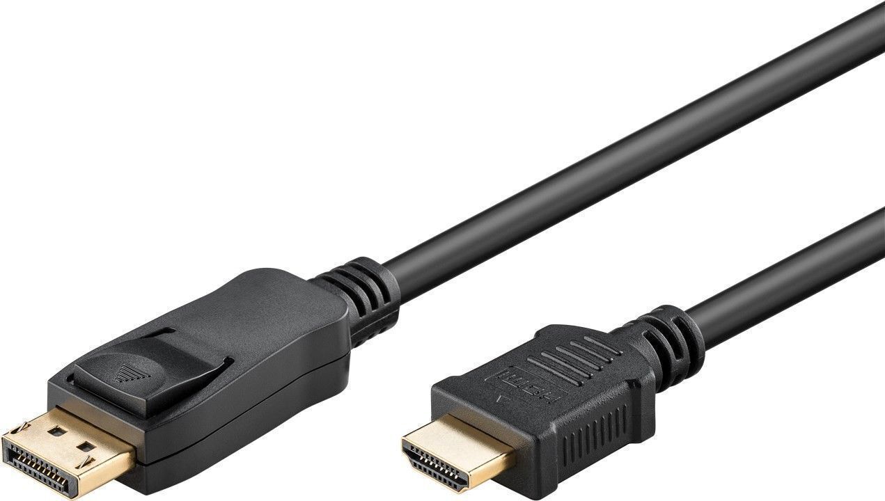 Kbl DisplayPort till HDMI monitorkabel, ha - ha, 1m Svart